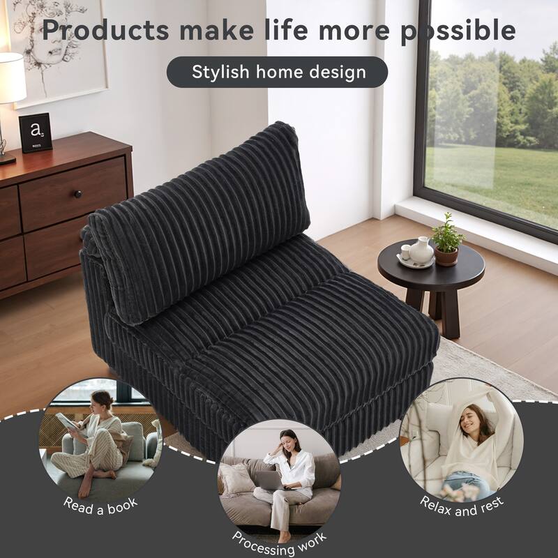 Cotton Flannel corner Sofa Armless Modular Sectional Sofa Seamless Combination