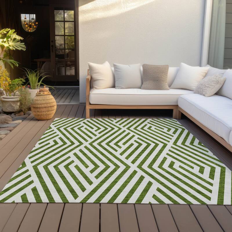 Nana Abstract Shapes Weather Resistant Versatile Elegance Outdoor Rug