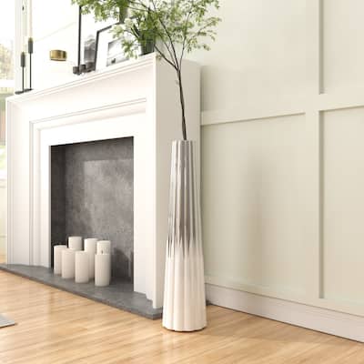 Acroma 24''H Ceramic Minimalistic Tall Floor Cone Decorative Vase