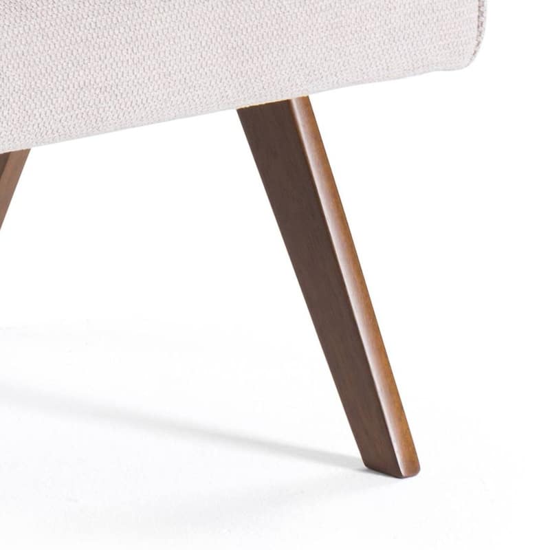 Cid Jose Accent Chair Set of 2, Beige Polyester, Walnut Brown Wood
