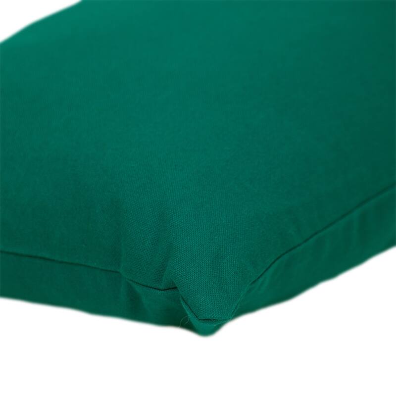 Rectangular Cotton Throw Pillow with Zipper Closure - 18" - Green