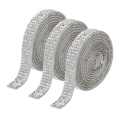 3Roll 3 Yards 8mm Diamond Ribbon White