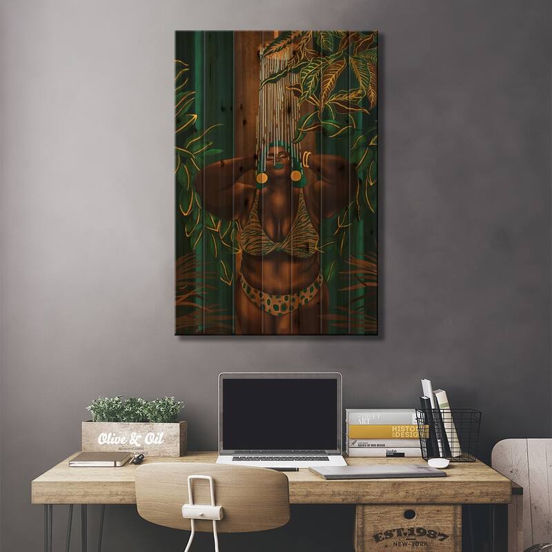 Refreshing Beauty Print On Wood by Poetically Illustrated - Multi-Color