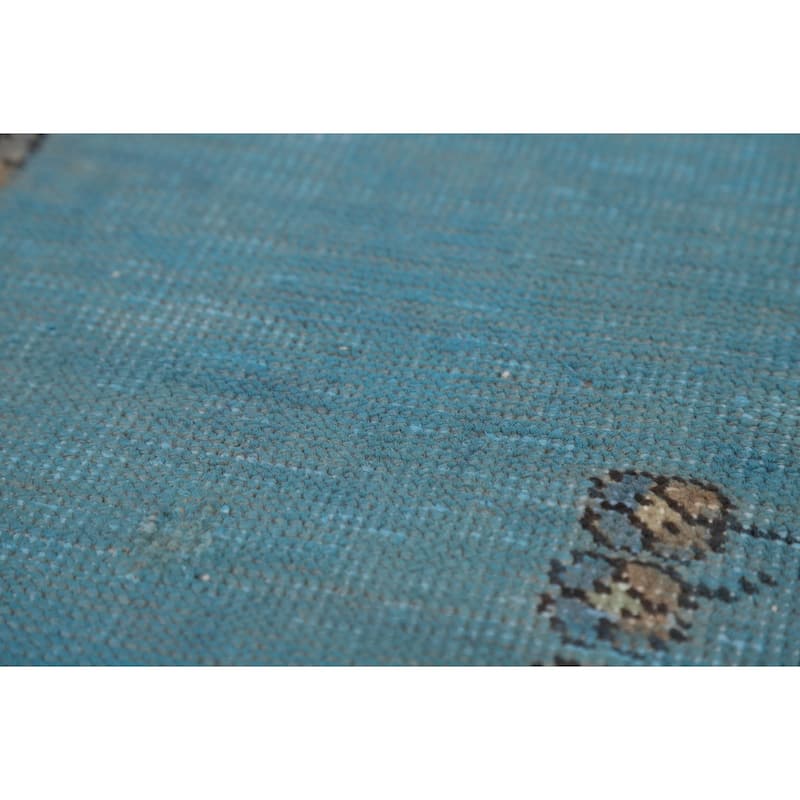 Blue Geometric Tabriz Persian Area Rug Oriental Handmade Wool Carpet - 8'5"x 10'11"