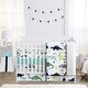 preview thumbnail 1 of 4, Blue Green Modern Dinosaur Boy Sweet Jojo Designs 6p Crib Bedding + BreathableBaby Breathable Mesh Liner Dino Boho