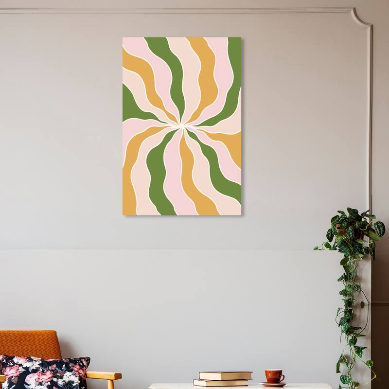Wynwood Studio Canvas Abstract Fairy Tulle Gold and Light Pink Modern & Contemporary Wall Art Canvas Print