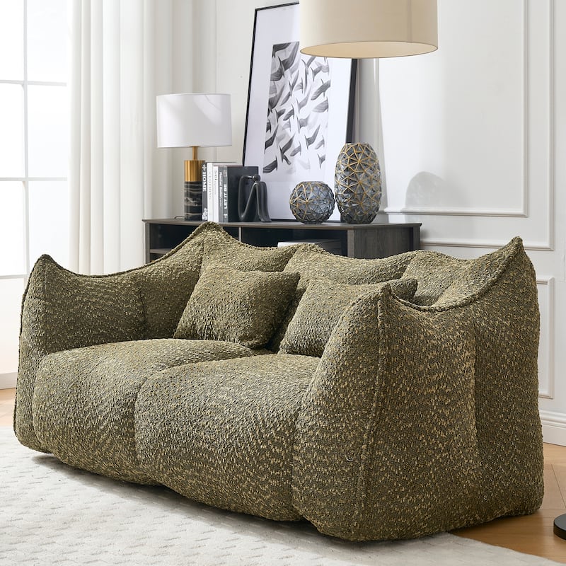 Beanbag Chair with High Resilience Foam Core. The Square Recliner Sofa Is Ideal for Family Members And Friends Engaged in Games