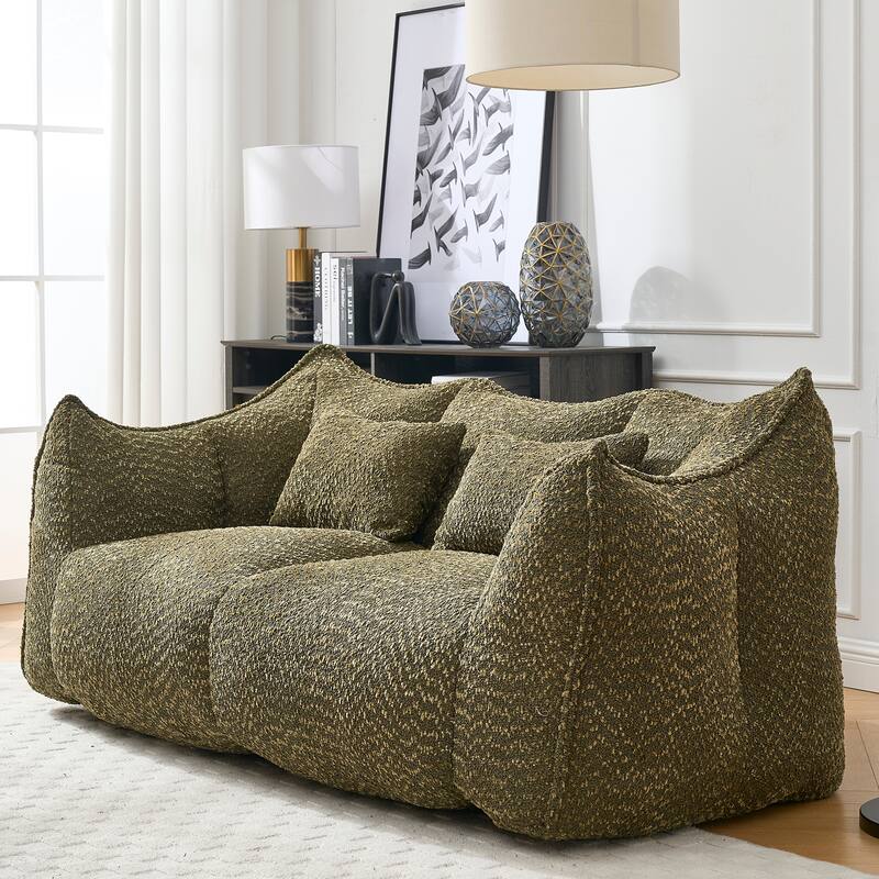 Giant Bean Bag Loveseat Sofa with Armrest for Living Room