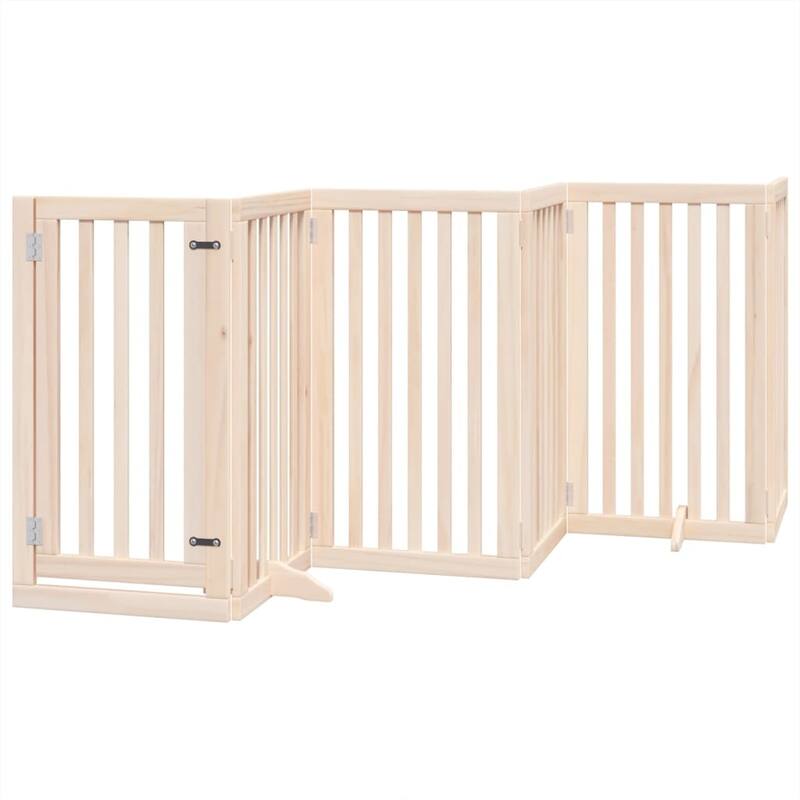 vidaXL Dog Gate Poplar wood Foldable Dog Gate Rectangular