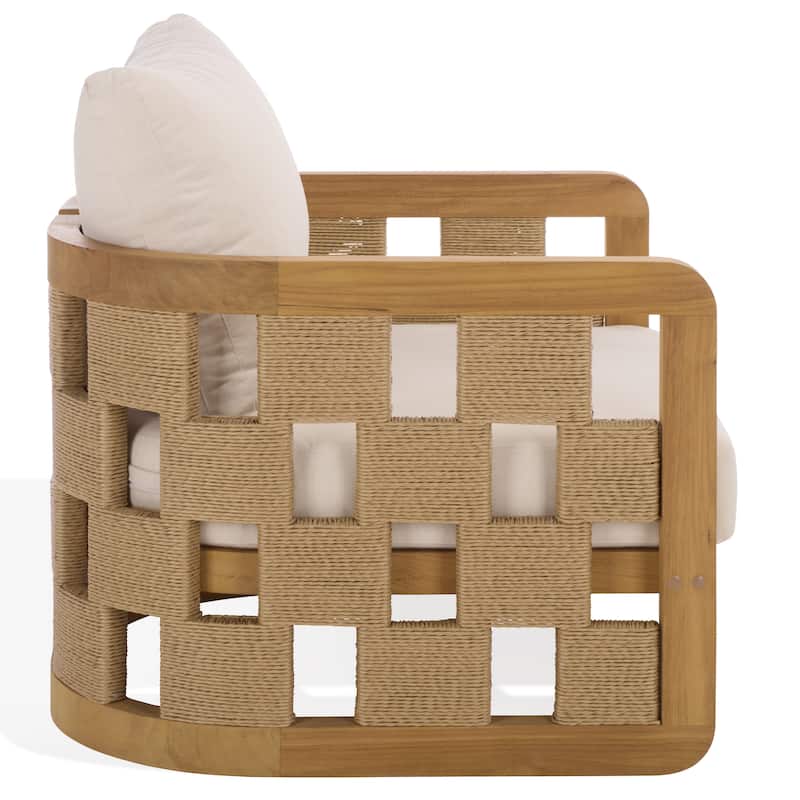 SAFAVIEH Couture Skipper Teak Patio Chair - 31"W x 30"D x 24"H