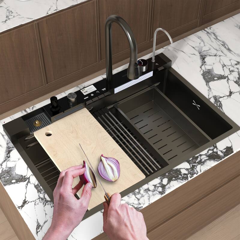 Multi-Functional PVD Nano Black Kitchen Sink for Modern Homes
