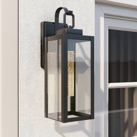 7W LED Black Outdoor Wall Sconce - Matte Black