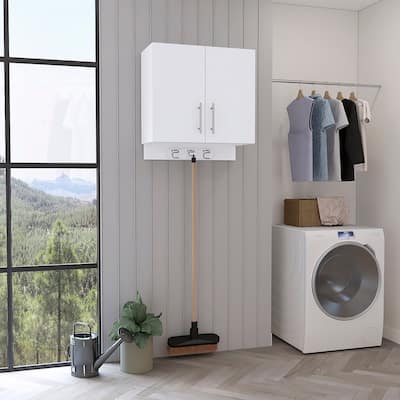 Wall Storage Cabinet for Kitchen, Four Cabinets, White Finish