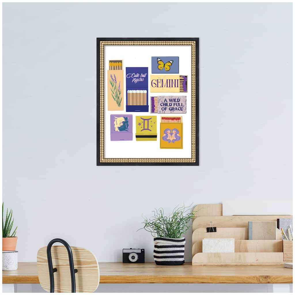 Kate and Laurel Gemini Matchbooks 14x18 FC by Megan Ryan Framed Wall Art Print