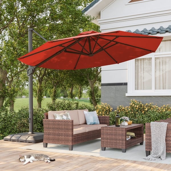 5x7 rectangular patio umbrella Treasure Garden 8x10 ft Outdoor Patio Umbrella (Rectangular,  High-Performance, Auto-Tilt)