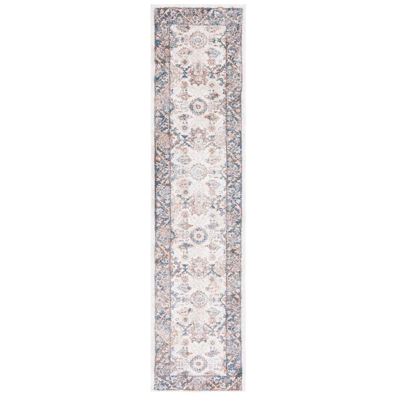SAFAVIEH Symphony Corine Traditional Rug - 2'2" x 9' Runner - Ivory/Navy
