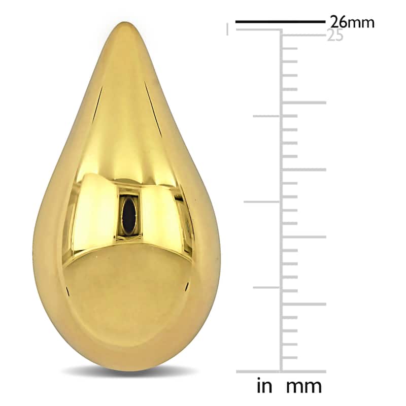 Miadora 26mm Teardrop Design Stud Earrings in 14K Yellow Gold