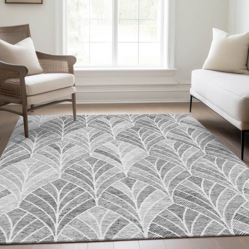 Machine Washable Indoor/ Outdoor Chantille Modern Mosaic Rug