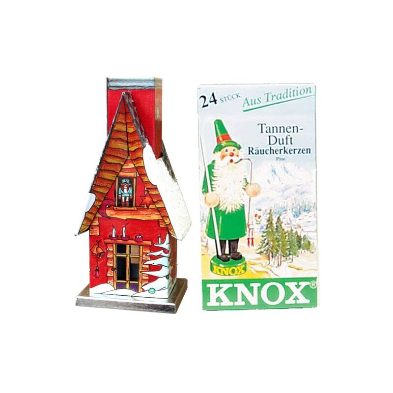13.5" Red Orange White Home Knox Metal Incense House Incense Red Only