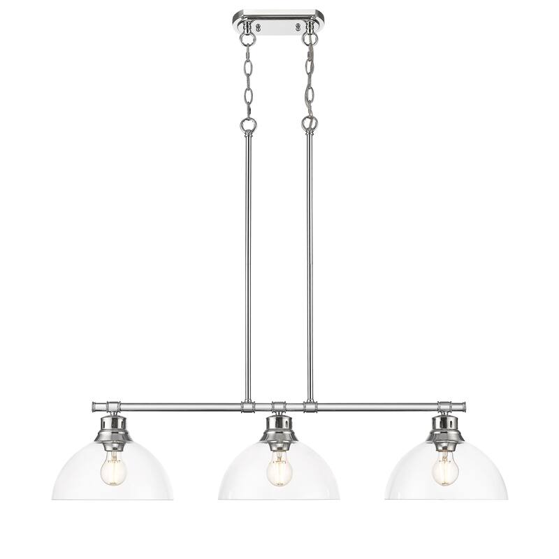 Yep by Golden Lighting Duncan 3-light Island Light in Chrome and Clear Glass