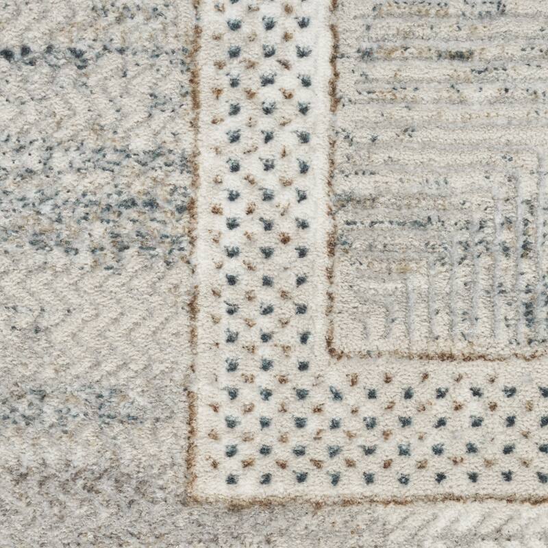 Kelat Power Loomed Geometric Modern Non Skid Stain Resistant Area Rug By HomeRoots - 87' X '63' X '0.39