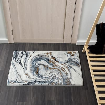 Luxe Weavers Marble Effect Abstract Area Rug, Stain-Resistant Carpet