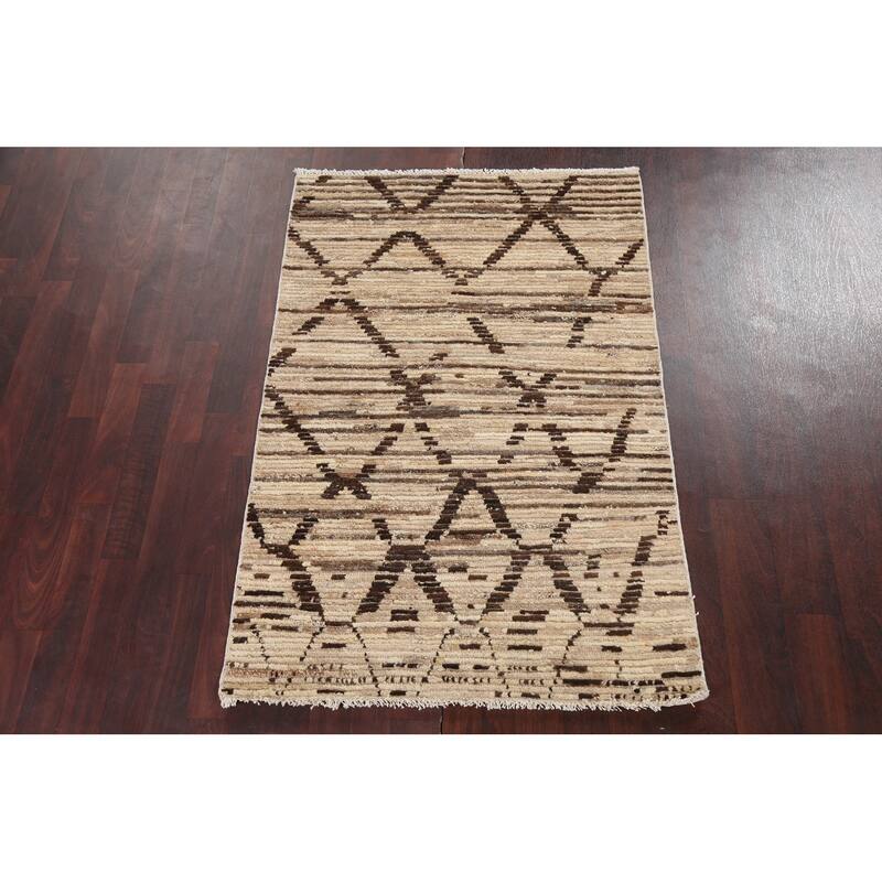Modern Gabbeh Kashkoli Decorative Area Rug Hand-knotted Wool Carpet - 3'3" x 5'0"