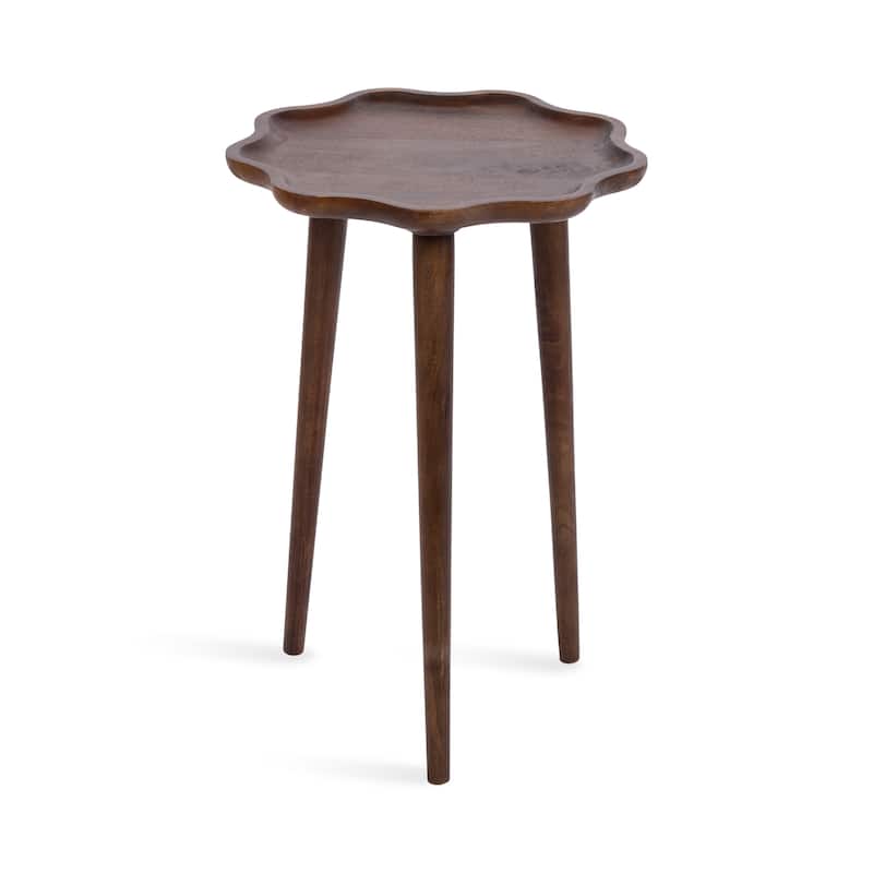 Kate and Laurel Alezar Scallop Wood Side Table