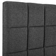preview thumbnail 7 of 14, Bridgevine Home Tall Granite Dark Grey Square Headboard Upholstered Platform Bed