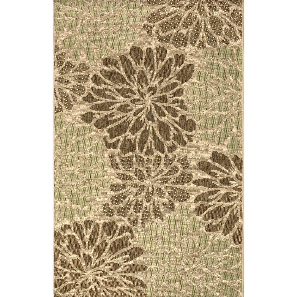 JONATHAN Y Floral Textured Weave Indoor/Outdoor Area Rug