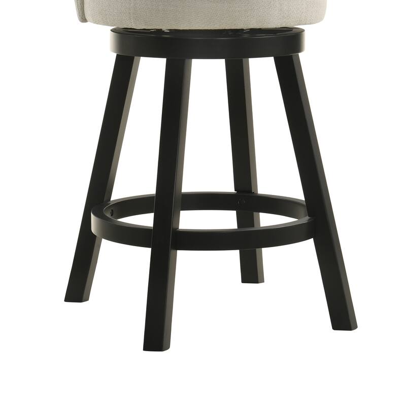 Erika Upholstered Swivel Bar Stool, Counter Height Barstool with Fabric Seat