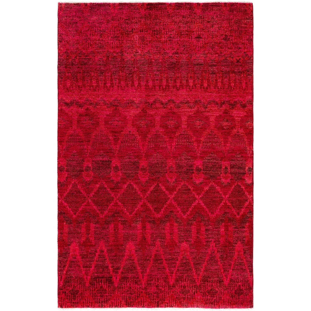 Overdyed One-of-a-Kind Hand-Knotted Area Rug - Pink - 4' 1" x 6' 3"