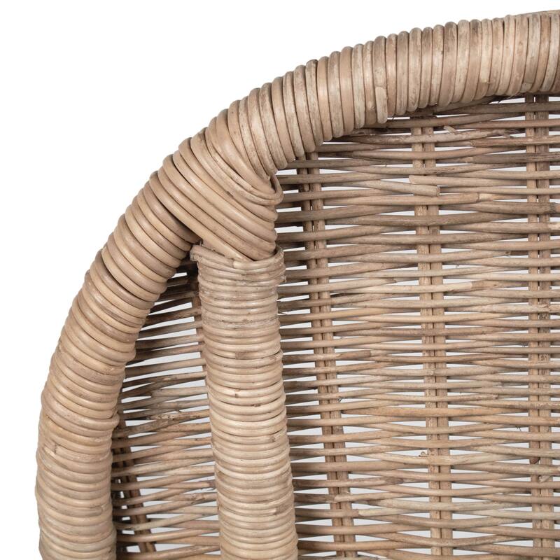 Natural Rattan Cushioned Dining Accent Chair by East at Main