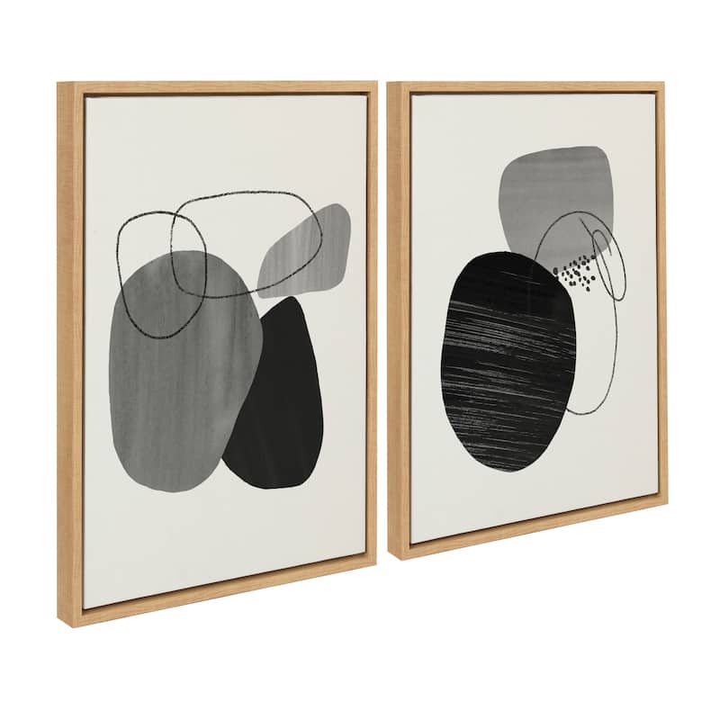 Kate and Laurel Sylvie 863 Abstract Rocks Framed Canvas by Teju Reval