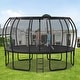preview thumbnail 1 of 11, 12/14/15/16FT Outdoor Kids Trampoline with Enclosure, Basketball Board 15FT