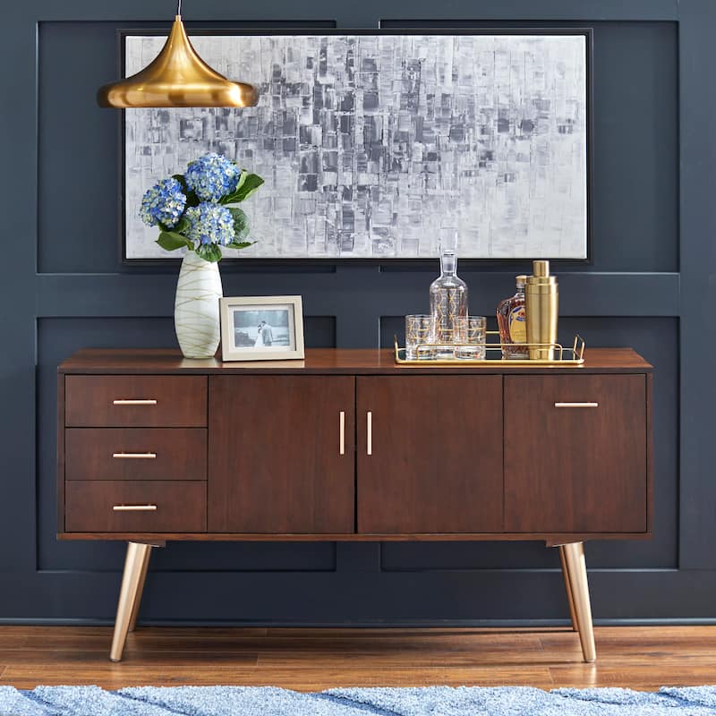Simple Living Maura Mid-Century Modern 3-drawer Buffet - Walnut