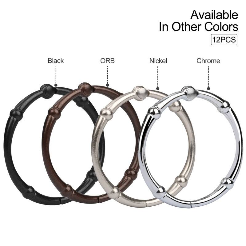 Utopia Alley Victoria Rustproof Shower Curtain Rings for Bathroom - Set of 12