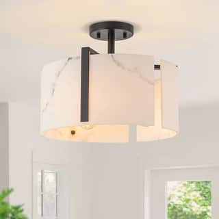 Starsky 3-Light Natural Alabaster Semi Flush Mount with Unique Texture