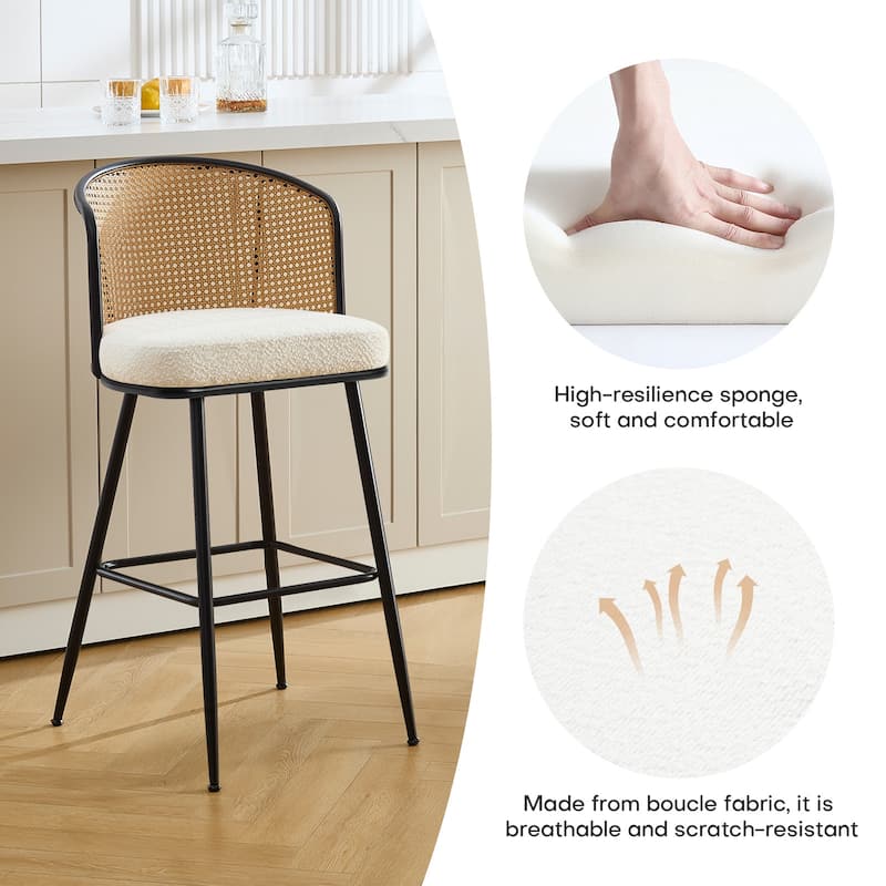 26"/29" Rattan Upholstered Bar Stool /Counter Stools Set of 2/3/4