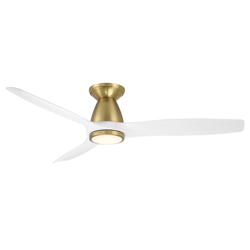 Skylark Flush Indoor Outdoor 3-Blade Smart Flush Mount Ceiling Fan 54in with 3000K LED and Remote Control - 54
