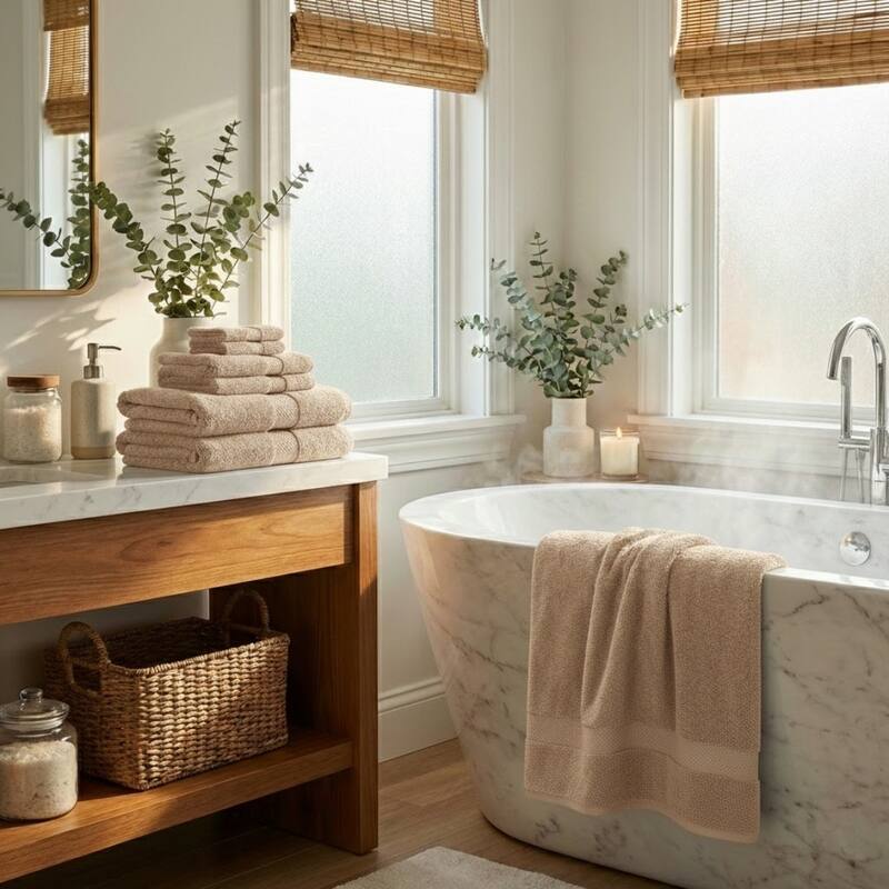 MADISON 8-Piece Cotton Turkish Towel Set Soft Absorbent Bath, Hand Towels & Washcloths