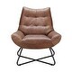 preview thumbnail 3 of 5, Aurelle Home Handcrafted Leather Lounge Accent Chair