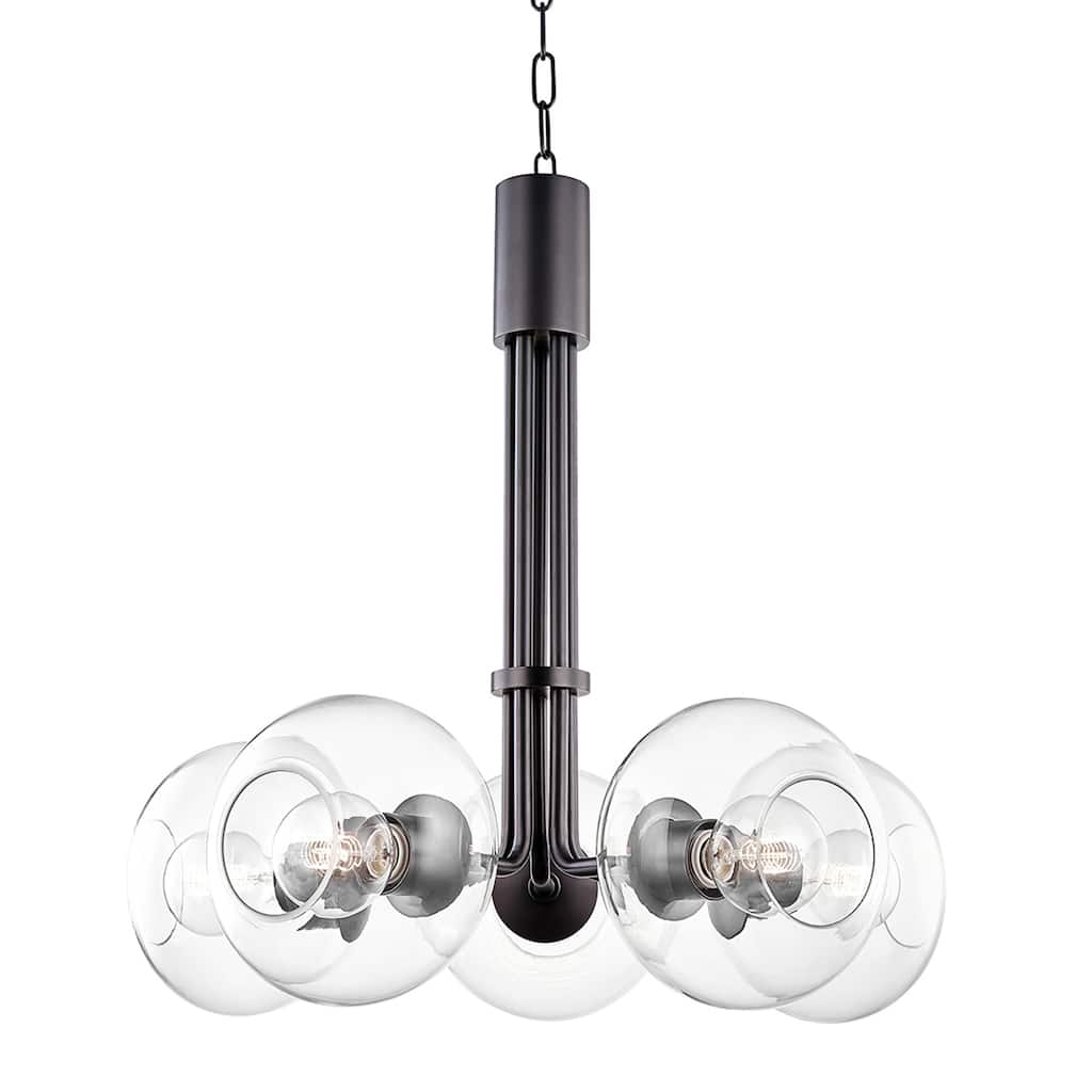 Mitzi by Hudson Valley Margot 5-light Old Bronze Chandelier, Clear Glass