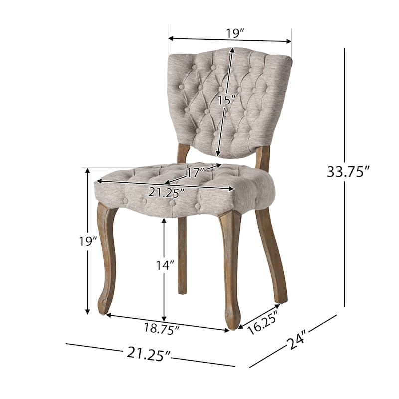 Crosswind Diamond Stitch Fabric Dining Chair by Christopher Knight Home
