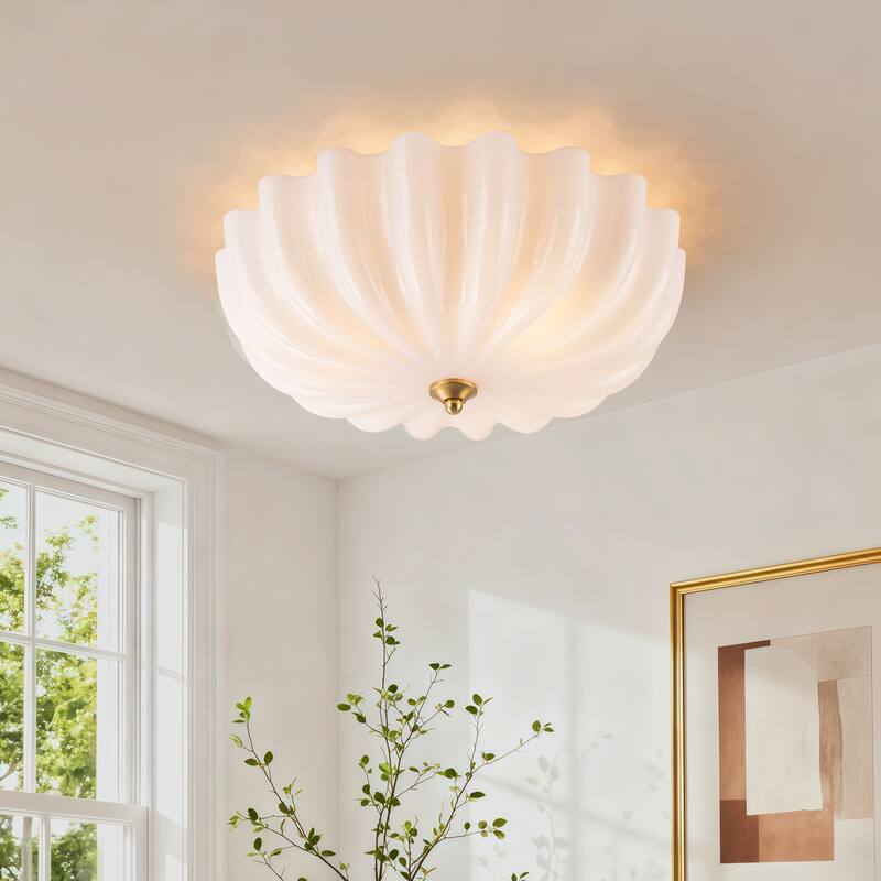 Starsky 3-Light 15.74in.W Opal Glass Flush Mount