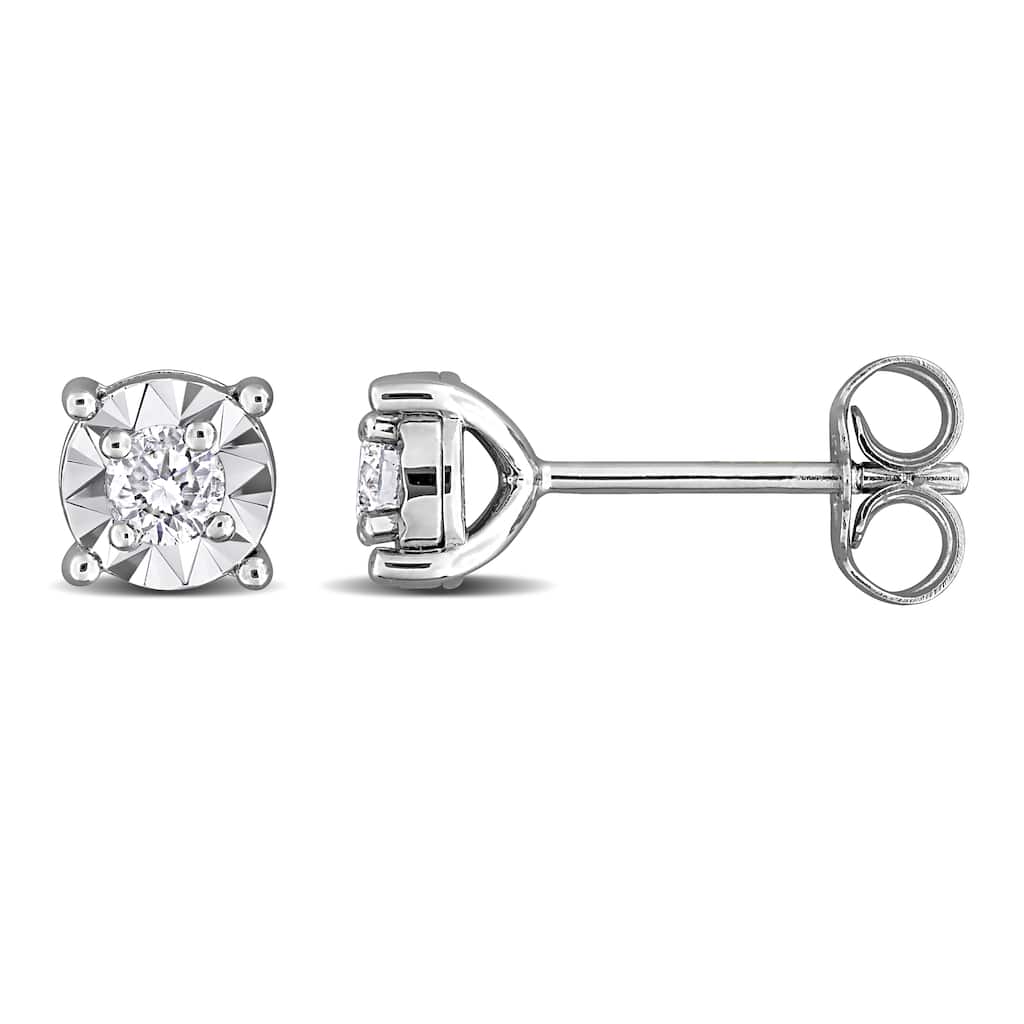 Miadora Sterling Silver Lab Grown Diamond Stud Earrings 1/4 to 1ct tw (GH VS1;VS2)