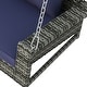 preview thumbnail 40 of 47, 2-Person Wicker Hanging Porch Swing with Chains, Cushion and Pillow