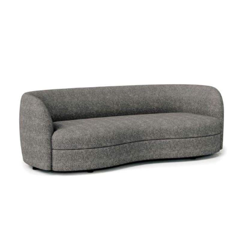 Srey Sofa, 84 Inch, Charcoal Gray Boucle, Smooth Curved Kidney Shape