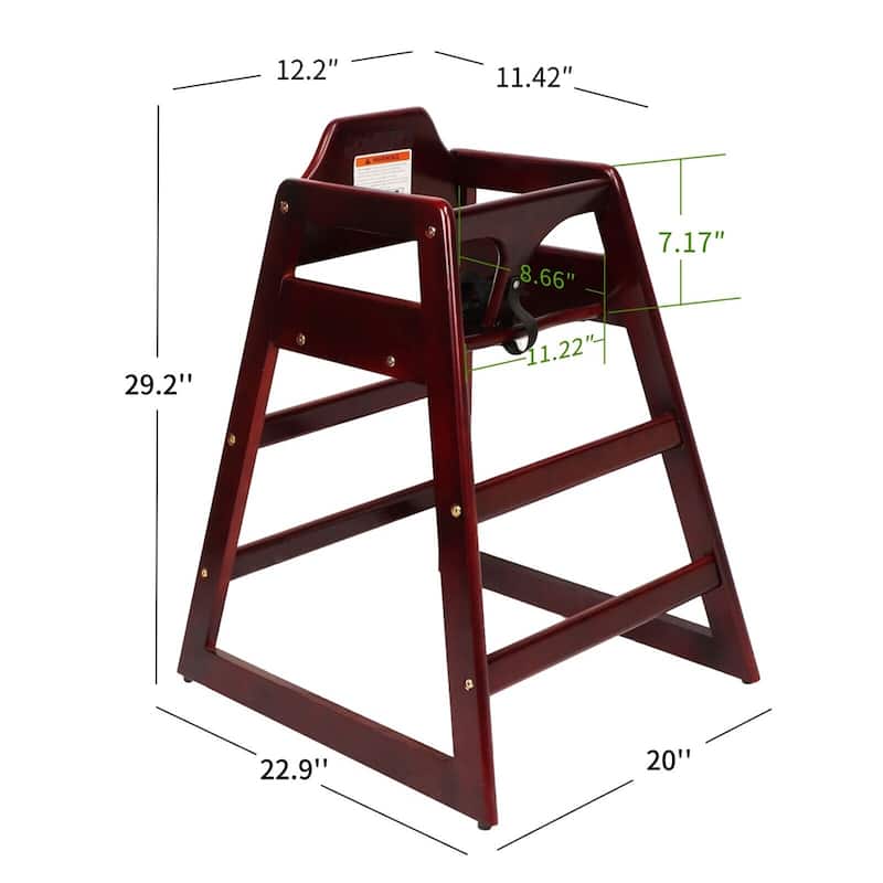 Wooden Double Solid Wood Feeding,Portable High,Baby Booster Chair - Mahogany