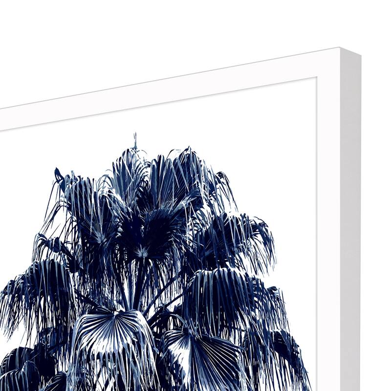 Palm Tree Blue IV Framed Art Giclee Under Glass